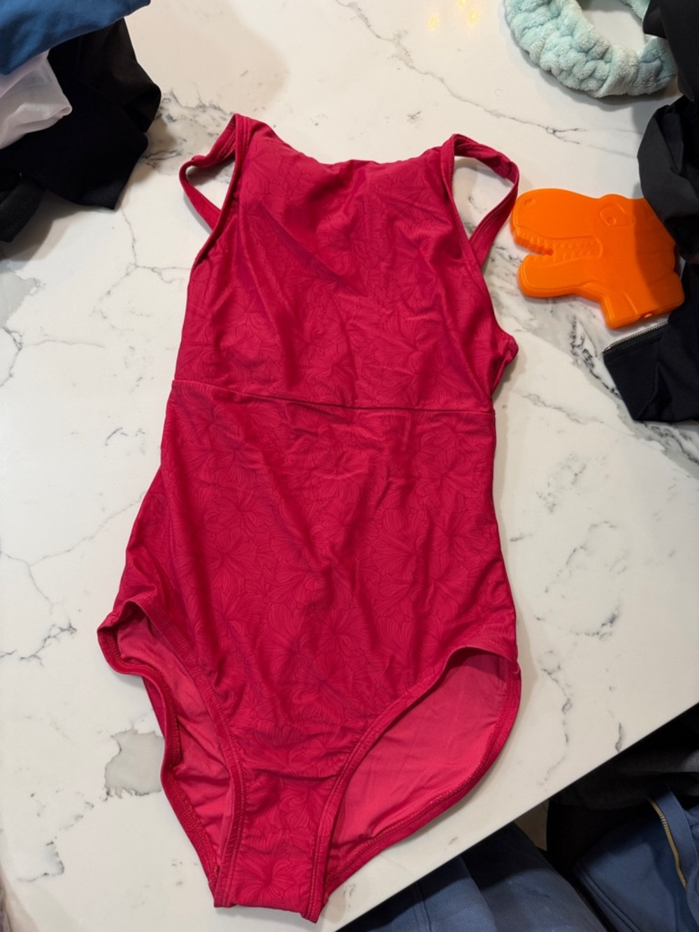 Roots Girls' Hot Pink One-Piece Swimsuit